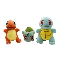Pokemon Plüsch Set (3 Stofftiere - Bulbasaur, Squirtle, Charmander)