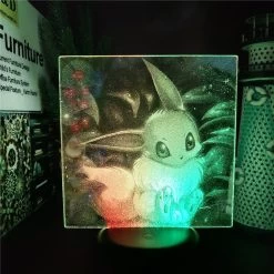 3D LED Hologramm Nachtlampe Pokémon Evoli Eevee