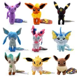 9er Set Anime Pokemon Eevee, Vaporeon Kuscheltier Figuren