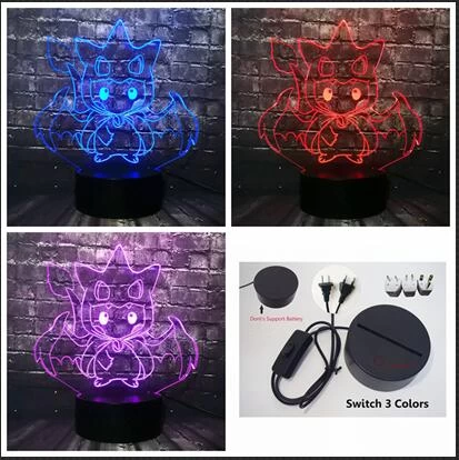 Pikachu Pokemon Cosplay 3D LED Lampe Mit Farbwechsel 4 Pikachu Pokemon Cosplay 3D LED Lampe Mit Farbwechsel - Image 4