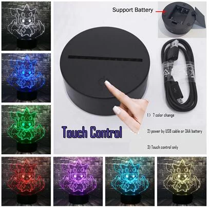 Pikachu Pokemon Cosplay 3D LED Lampe Mit Farbwechsel 5 Pikachu Pokemon Cosplay 3D LED Lampe Mit Farbwechsel - Image 5