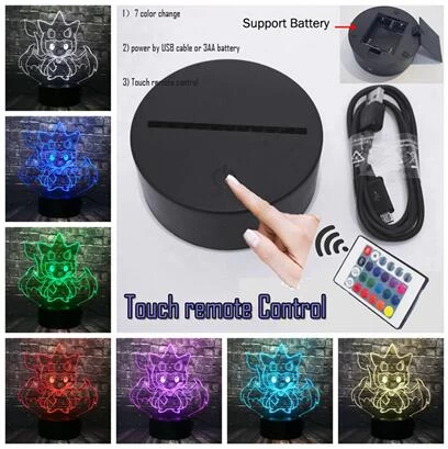 Pikachu Pokemon Cosplay 3D LED Lampe Mit Farbwechsel 2 Pikachu Pokemon Cosplay 3D LED Lampe Mit Farbwechsel - Image 2