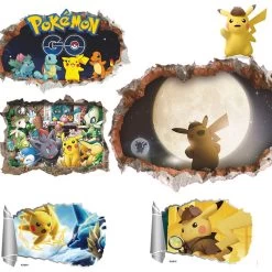 3D Pokemon Detektiv Pikachu Wand Sticker (45cm*60cm)