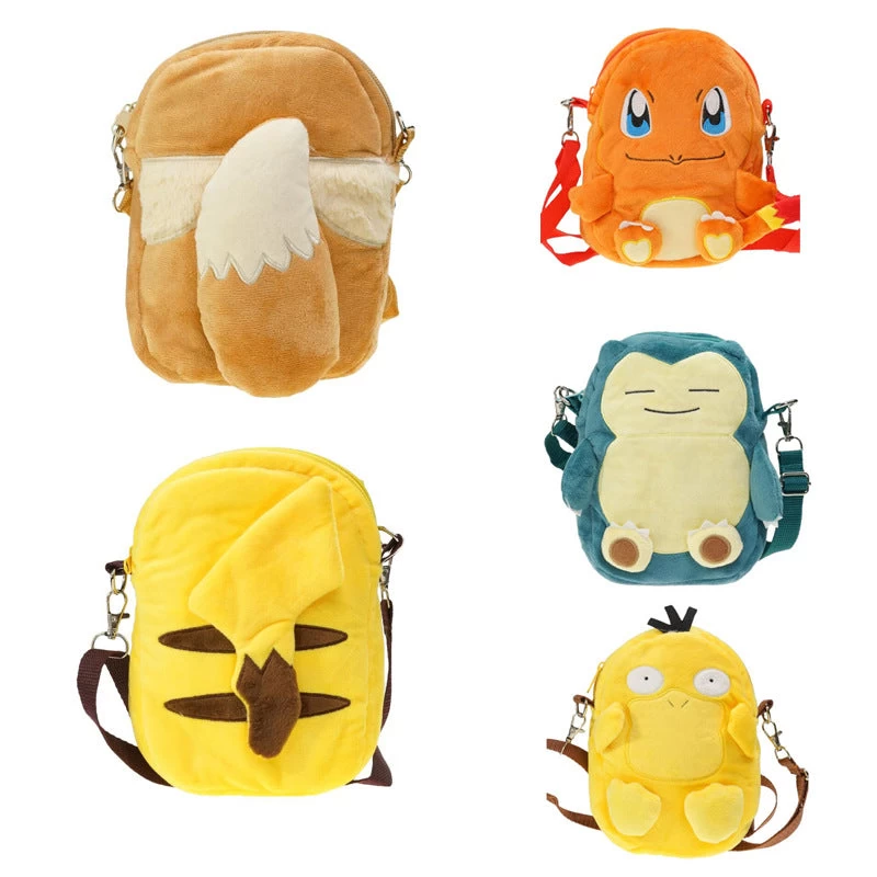 Pokemon (Charmander, Psyduck, Pikachu, Eevee, Snorlax) Plüsch Kinder Tasche 1 Pokemon (Charmander, Psyduck, Pikachu, Eevee, Snorlax) Plüsch Kinder Tasche