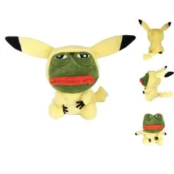 Pikachu, Glumanda, Bisasam U. A. Als Sad Frog Meme Cosplay Plüsch Pokemon (ca. 25cm) -Pokémon Spielzeug Geschäft product image 1883650670