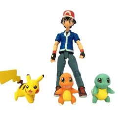 Ash Ketchum Mit Pikachu, Glumanda Und Schiggy Action Spiel Figur