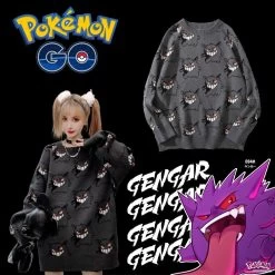 Stylisher Pokemon Gengar Oversize Pullover Kleidung