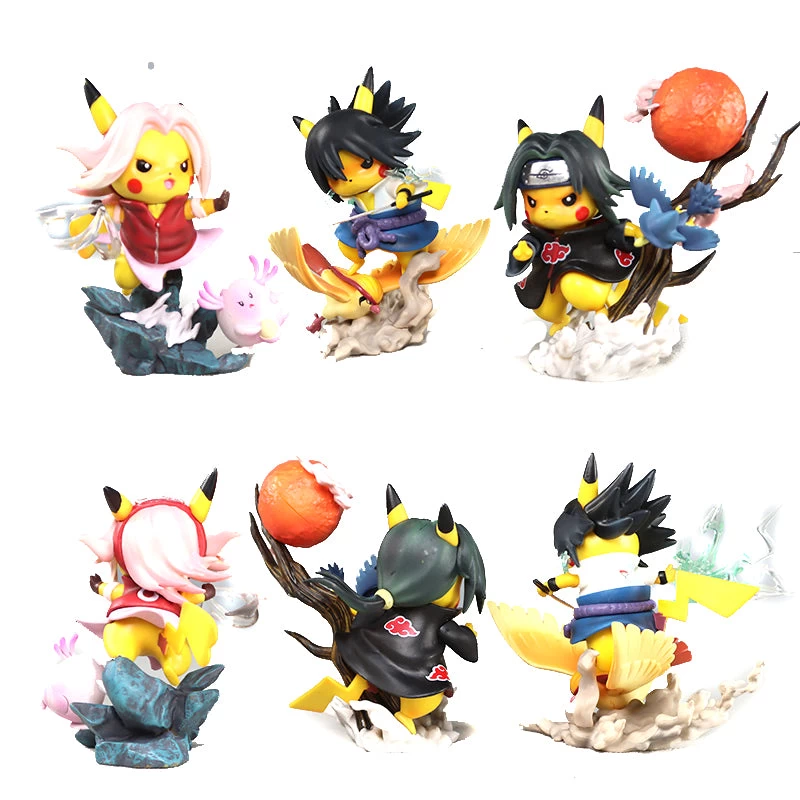 Pikachu Naruto Sasuke Haruno Sakura Itachi Figuren (ca. 13cm) 1 Pikachu Naruto Sasuke Haruno Sakura Itachi Figuren (ca. 13cm)