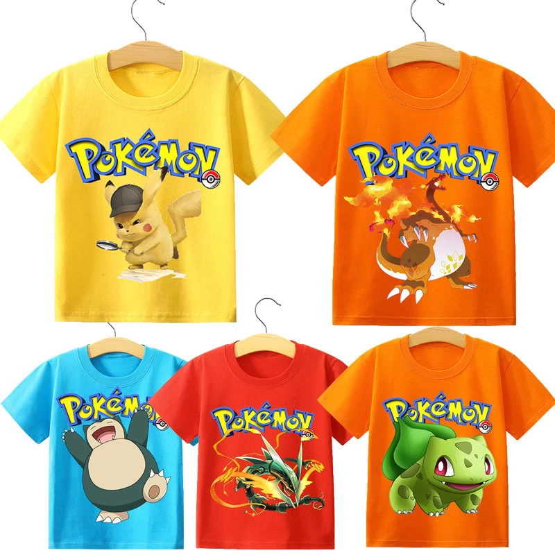 Pokemon Kinder Pikachu T-Shirt Für Den Sommer Viele Motive 1 Pokemon Kinder Pikachu T-Shirt Für Den Sommer Viele Motive