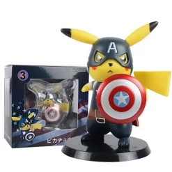 Pikachu Captain America Cosplay Figur