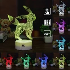Eevee / Evoli 3D LED Lampe (9 Motive) Nachtlicht, Tischlampe -Pokémon Spielzeug Geschäft product image 634087558