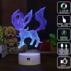Eevee / Evoli 3D LED Lampe (9 Motive) Nachtlicht, Tischlampe -Pokémon Spielzeug Geschäft product image 634087562