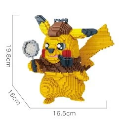 Detektiv Pikachu Baustein-Modell (15cm X 15cm X 15cm) -Pokémon Spielzeug Geschäft product image 954753480
