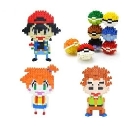 Pokemon Ash Ketchum, Pokeball Baustein Set (4 Motive Zur Auswahl)