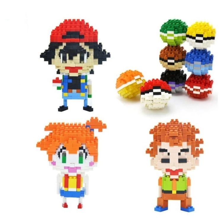 Pokemon Ash Ketchum, Pokeball Baustein Set (4 Motive Zur Auswahl) 1 Pokemon Ash Ketchum, Pokeball Baustein Set (4 Motive Zur Auswahl)